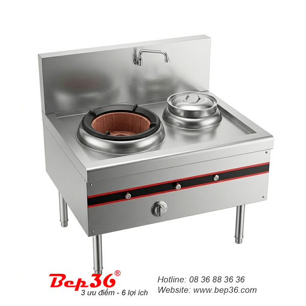 Bếp á quạt thổi đơn 1 họng đất nung BAQT-1D inox 304