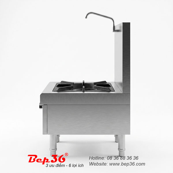 Bếp hầm đơn 1 vòi nước BH1V khung vỏ inox họng gang siêu bền