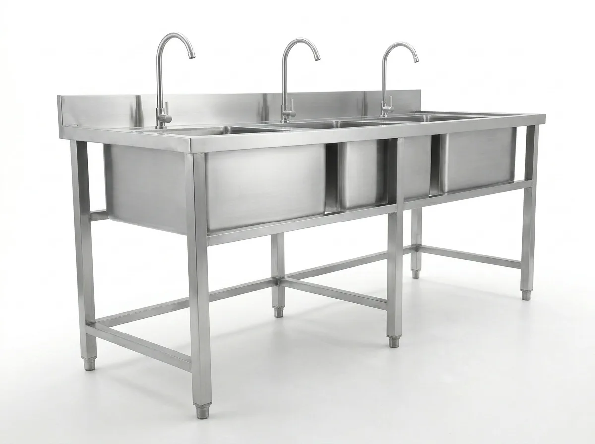 Sản xuất chậu rửa 3 hố CR3H theo yêu cầu