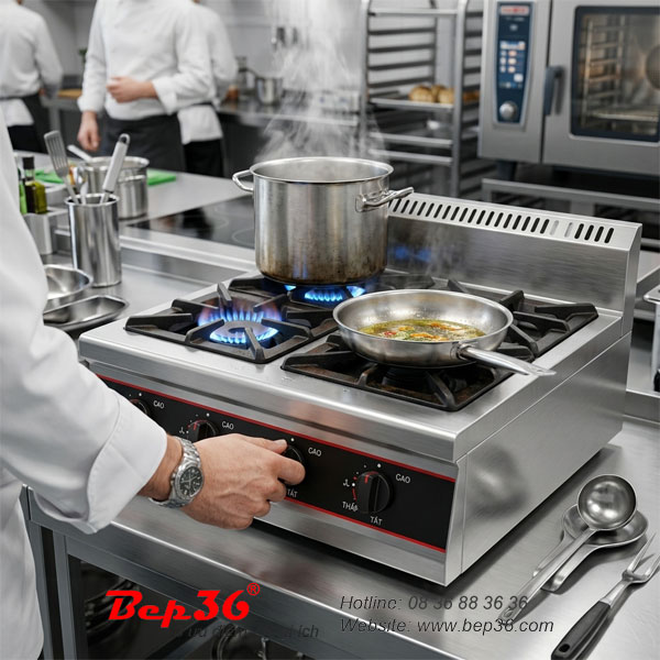 Bếp âu công nghiệp 4 kiềng WPS-4 sử dụng trong bếp nhà hàng