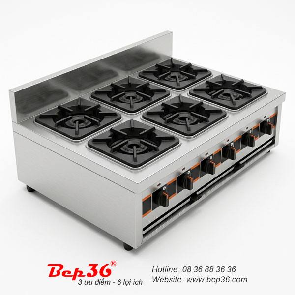 Bếp âu công nghiệp 6 kiềng WPS-6 inox 304