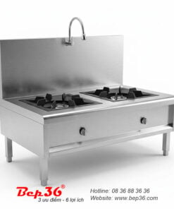 Bếp hầm đôi 2 kiềng 1 vòi nước BH2V