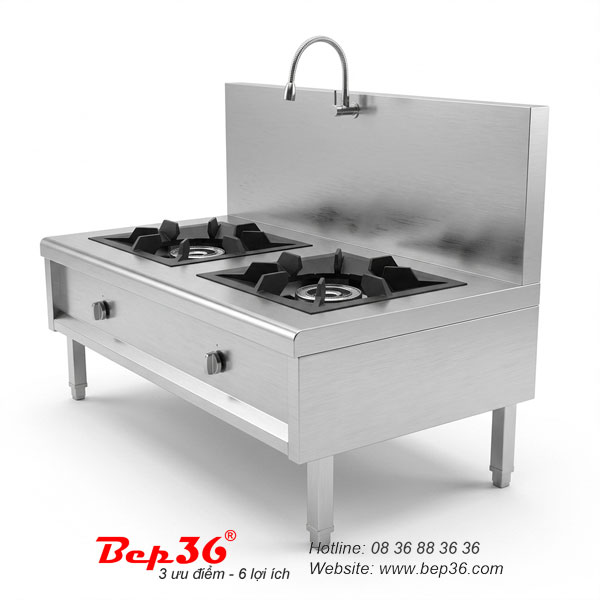 Bếp hầm đôi 2 kiềng 1 vòi nước BH2V