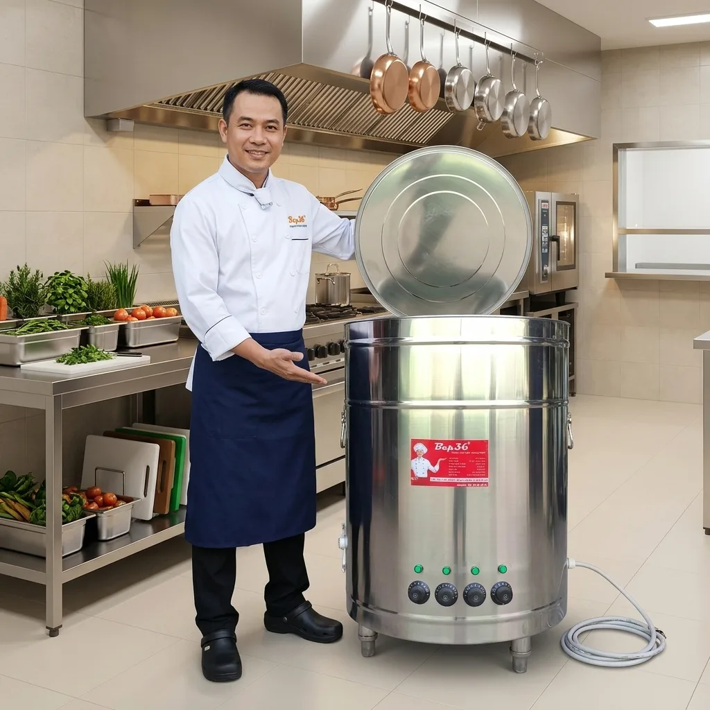 Nồi nấu phở mâm nhiệt 160 lít NP-160 được rất nhiều đầu bếp tin dùng Nồi nấu phở mâm nhiệt 160 lít NP-160 được rất nhiều đầu bếp tin dùng