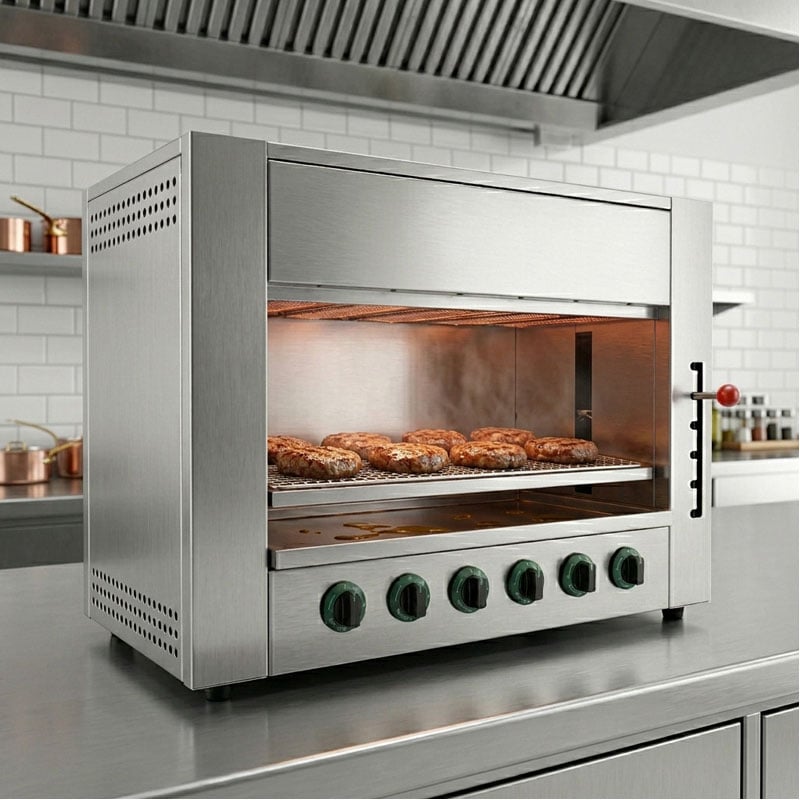 Lò nướng salamender dùng gas 6 họng SAL-6G nướng chả cỡ lớn