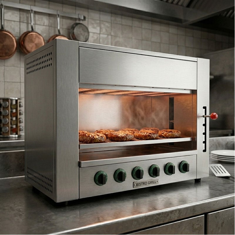 Lò nướng salamander 6 họng gas rất thông dụng trong bếp ăn nhà hàng