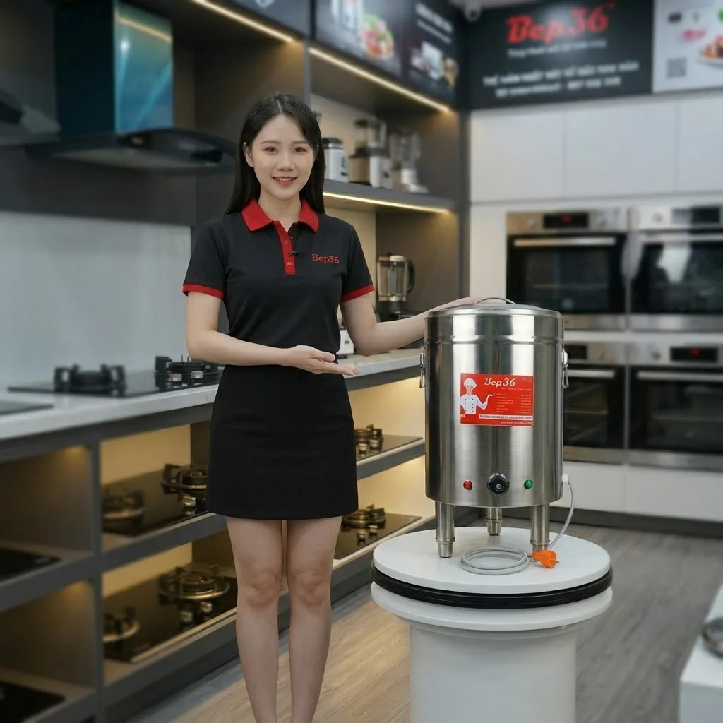 Thông số nồi nấu nước phở chần trụng 20 lít NP-20 3kW 220V