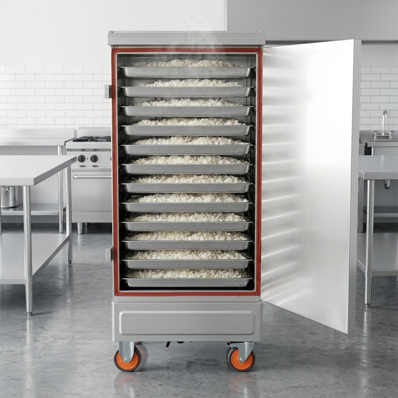 Tủ nấu cơm 12 khay dùng điện TCD-12 có thể nấu đến ~60kg gạo