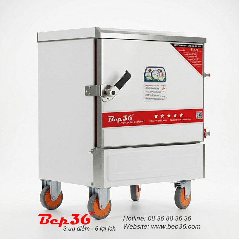 Tủ nấu cơm 4 khay dùng điện TCD-4 inox Bep36 Tủ nấu cơm 4 khay dùng điện TCD-4 inox Bep36