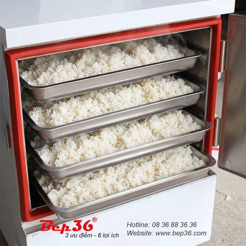 Tủ nấu cơm 4 khay dùng điện TCD-4 nấu cơm trong bếp