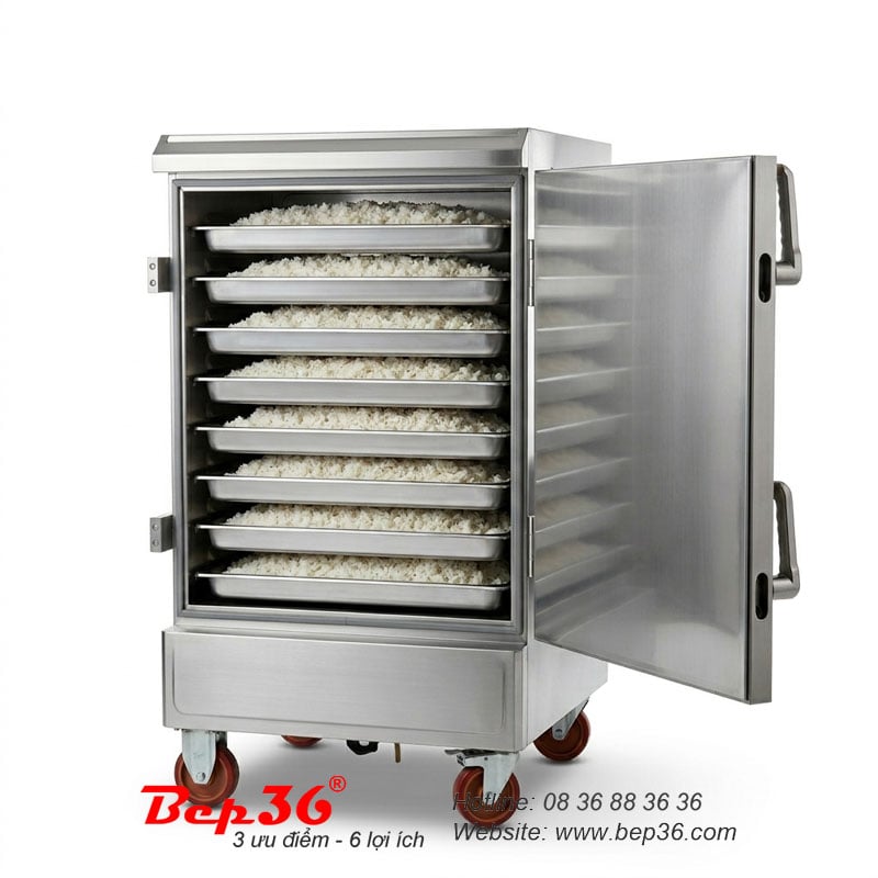 Tủ nấu cơm 8 khay dùng điện TCD-8 trong bếp ăn tập thể