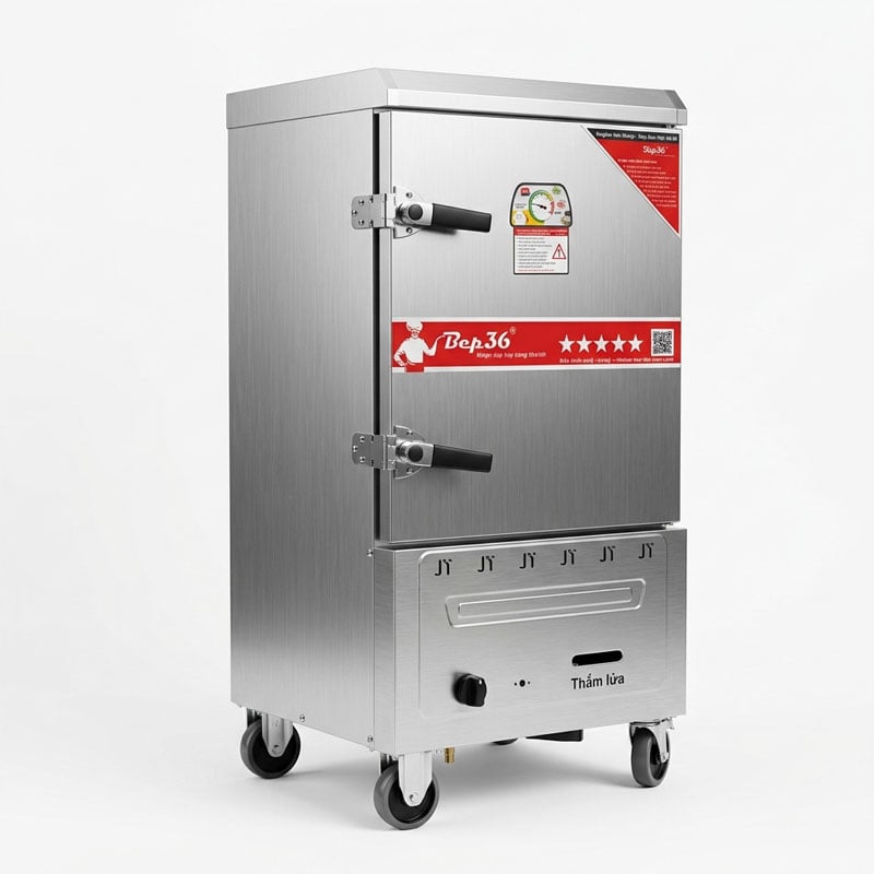 Tủ nấu cơm 8 khay dùng gas TCG-8 100% inox cao cấp