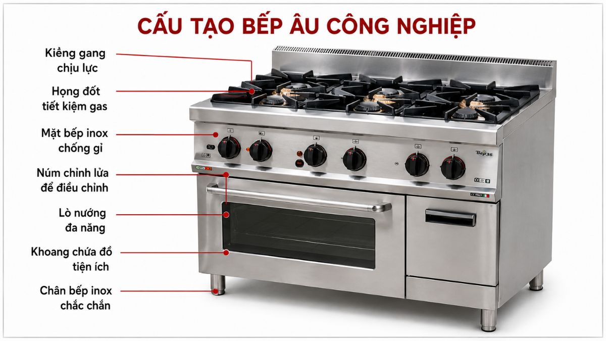 Cấu tạo Bếp Âu công nghiệp