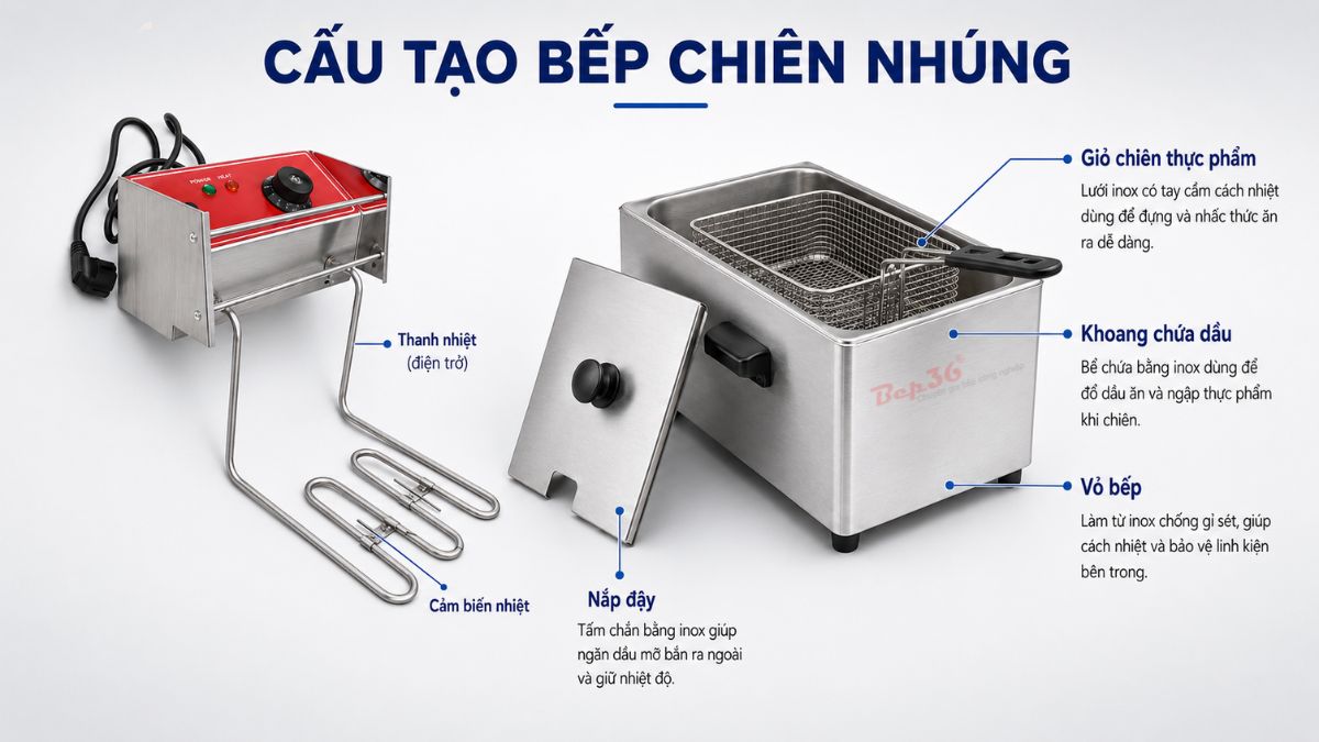 Cấu tạo bếp chiên nhúng