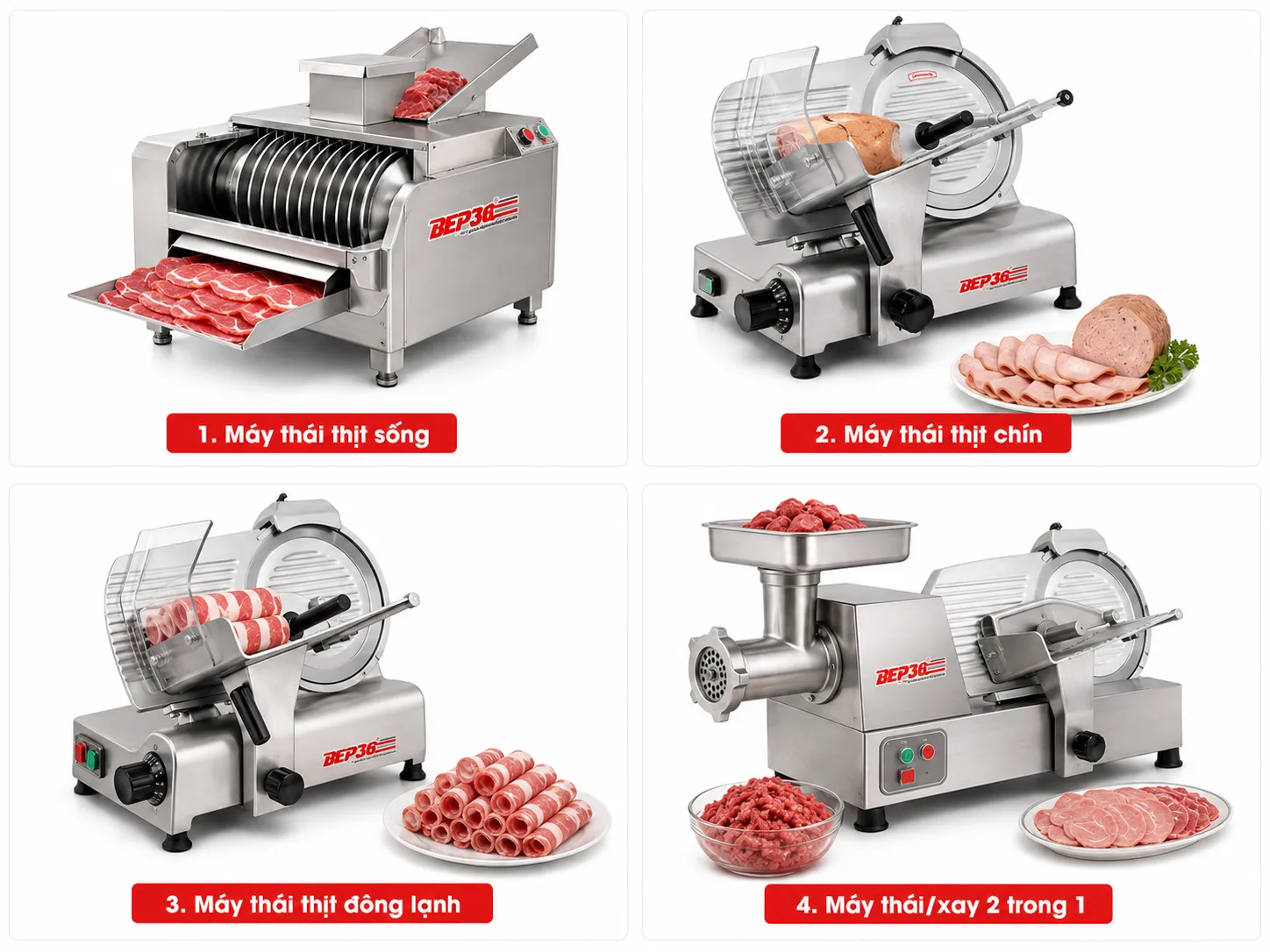 Nhóm máy thái thịt cơ bản
