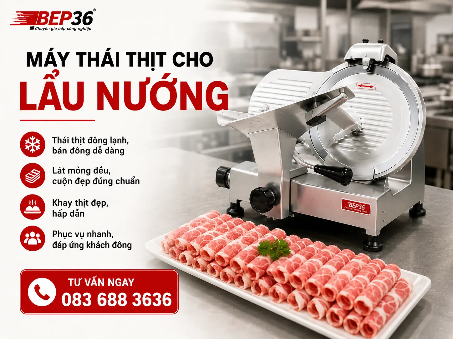 Máy thái thịt cho quán lẩu