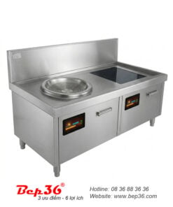 Bếp từ công nghiệp 2 vùng nấu 1 phẳng 1 lõm BT2PL-YC