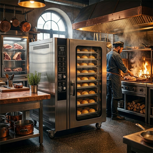 Lò nướng bánh mì đối lưu dùng điện NFC_8D lắp đặt trong bếp