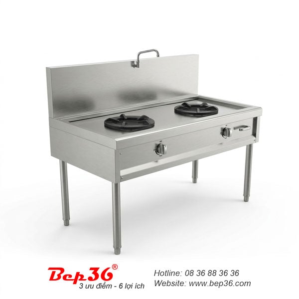 Bếp á 2 họng 1 vòi nước BA2-5A1 inox 201/304