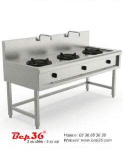 Bếp á 3 họng 2 vòi nước BA3-5A1 inox 201/304