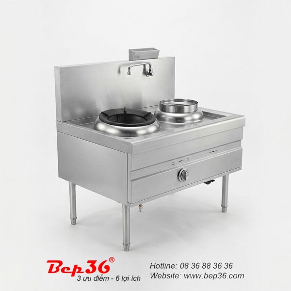 Bếp á quạt thổi đơn 1 họng gang 1 bầu nước BAQT-1G cao cấp