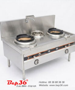 Bếp á quạt thổi 2 họng đất nung cỡ lớn BAQT-2D18 inox 304