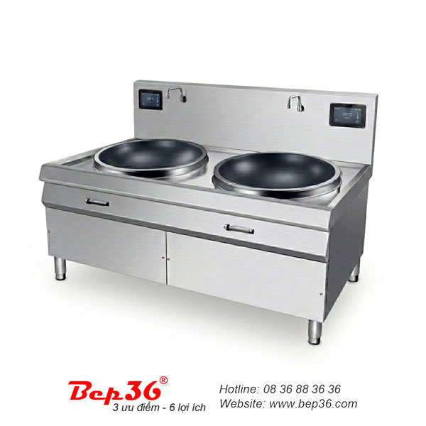 Bếp từ công nghiệp 2 mặt kính lõm chảo rời BT2L-CR có thể đặt sản xuất theo kích thước và công suất yêu cầu.