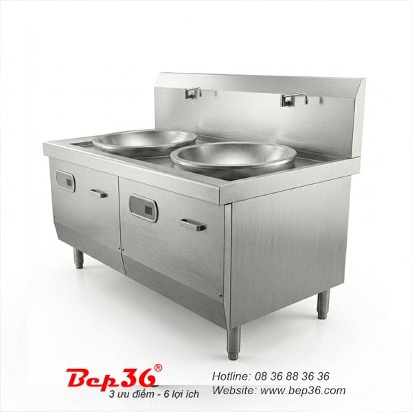 Bếp từ công nghiệp 2 vùng lõm liền chảo BT2L-CL phi 800 đến 1000.