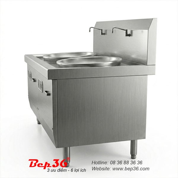 Bếp từ công nghiệp 2 vùng lõm liền chảo BT2L-CL phù hợp với các cơ sở chuyên chế biến thực phẩm.