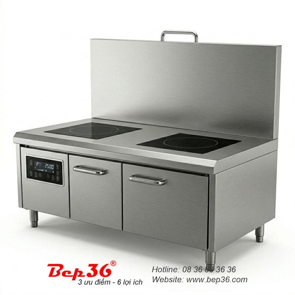 Sản xuất theo yêu cầu bếp từ công nghiệp 2 vùng nấu phẳng BT2P-YC