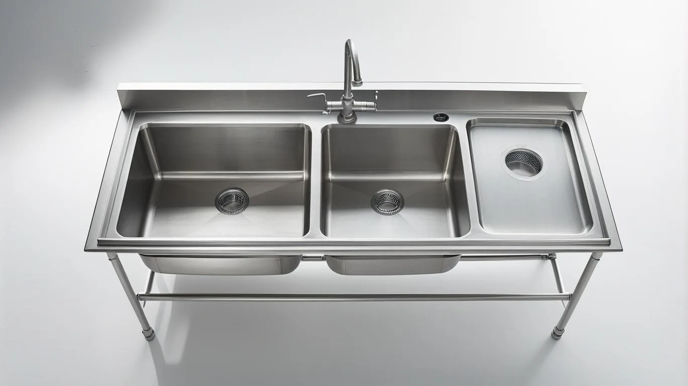 Chi tiết hố chậu và bộ thoát nước của chậu rửa CR2H_BL