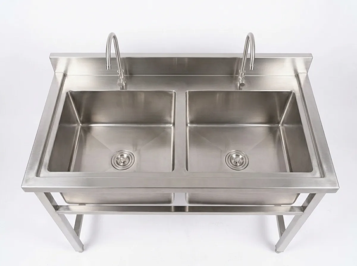 Kích thước hố chậu rửa 2 hố CR2H 500x500x300 mm