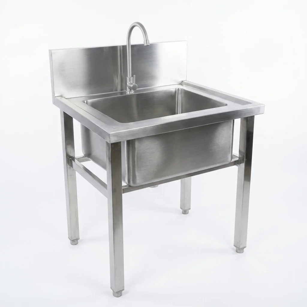 Chậu rửa 1 hố CR1H 700x700x800/1000mm inox 304/201