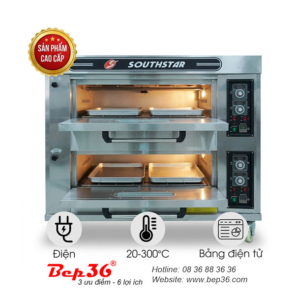 Lò nướng gas 2 tầng 4 khay YXY_40A Southstar sử dụng đa năng, nướng nhiều loại đồ cùng lúc.